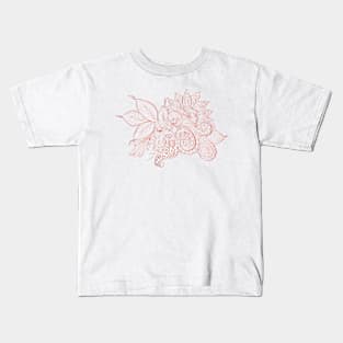 Rose Gold Mandala Floral Pattern Kids T-Shirt